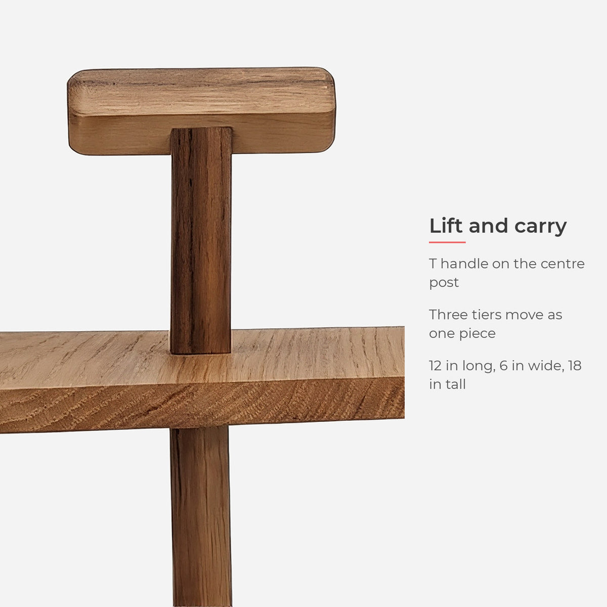 T handle and centre post with size notes (feature callout)