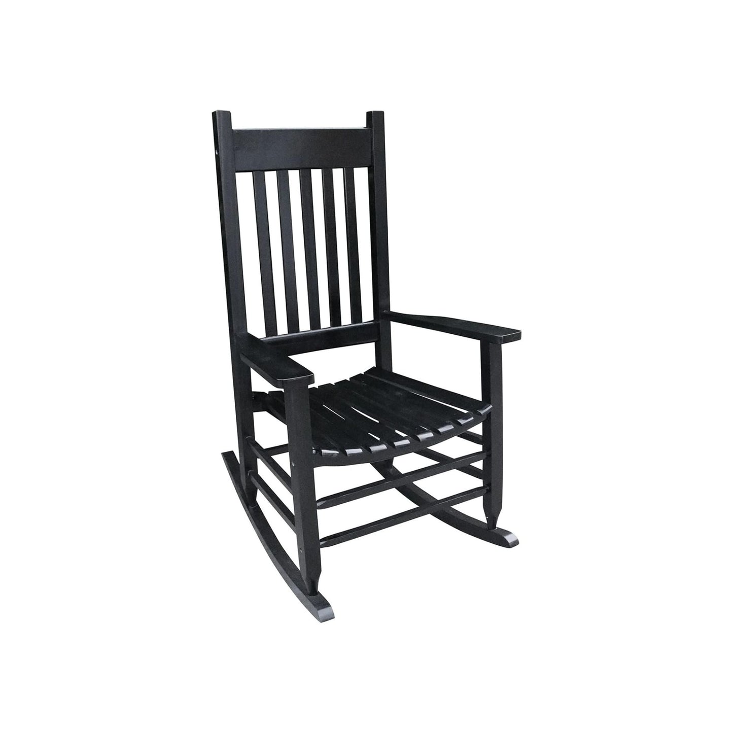 Wooden Rocking Chair Outside With Ergonomic Design