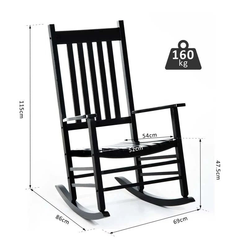Wooden Rocking Chair With Ergonomic Design-dimensions