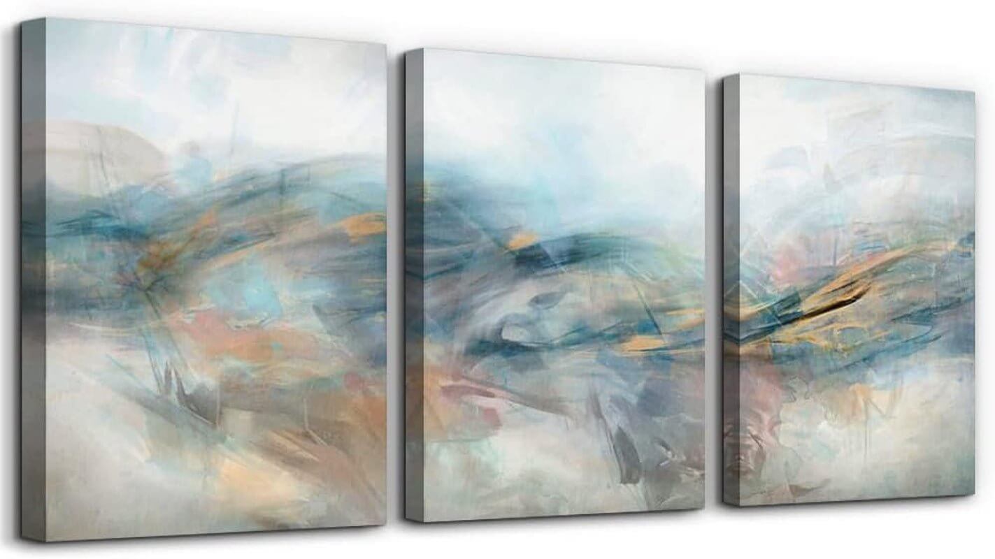 3 - Piece Abstract Mountain Ink Painting Wall Art