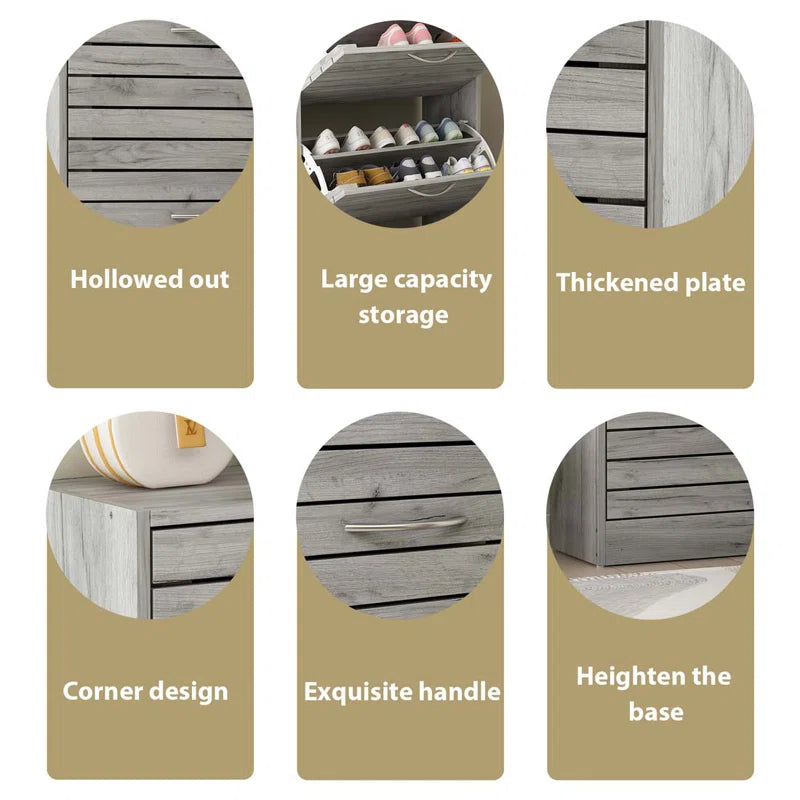 Compact 12-Pair Shoe Storage Cabinet