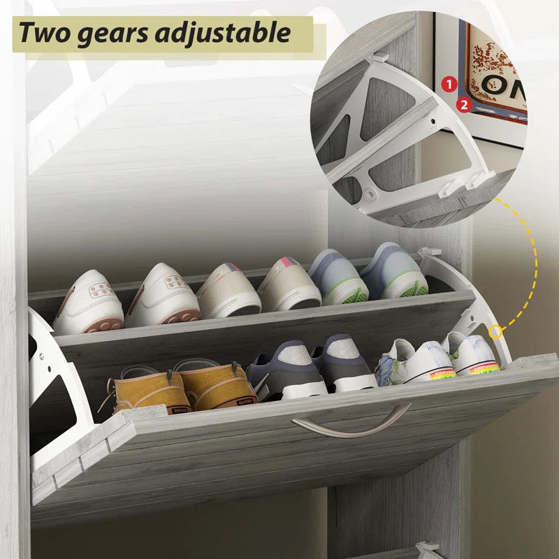 Compact 12-Pair Shoe Storage Cabinet