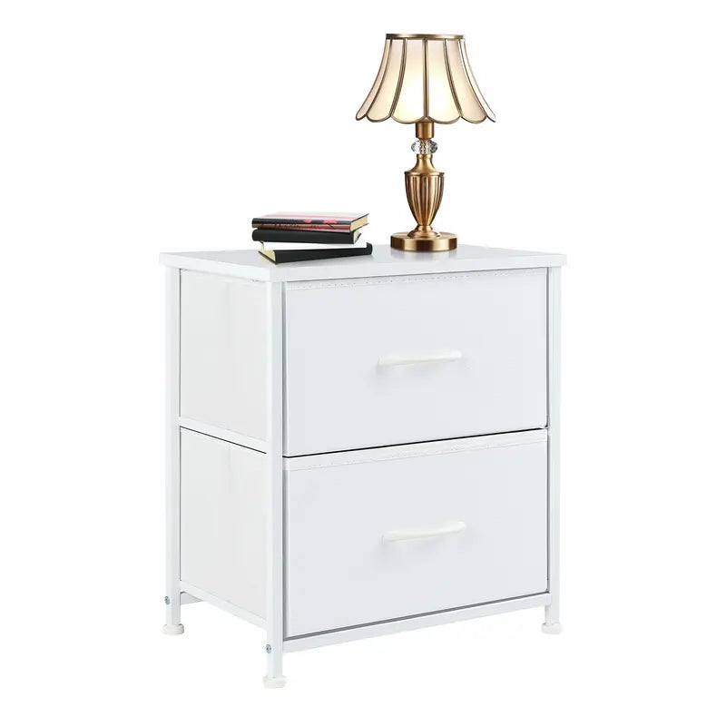 Modern Nightstand with 2 Fabric Drawers