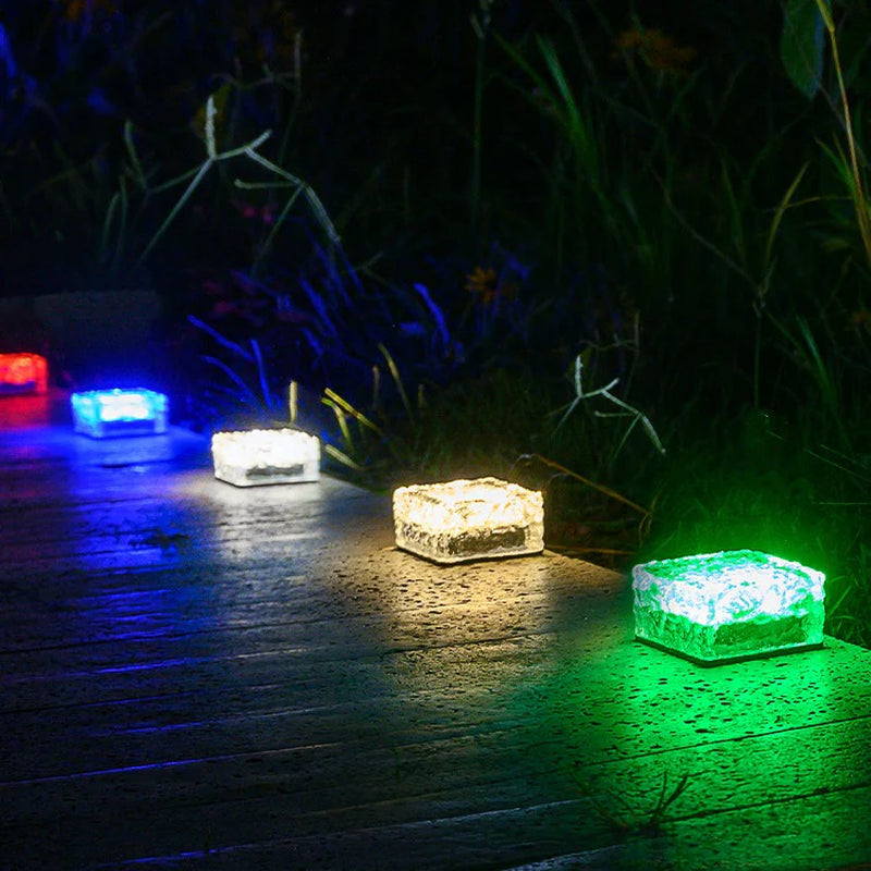 Solar-Powered Ice Brick Path Lights (6-Pack)