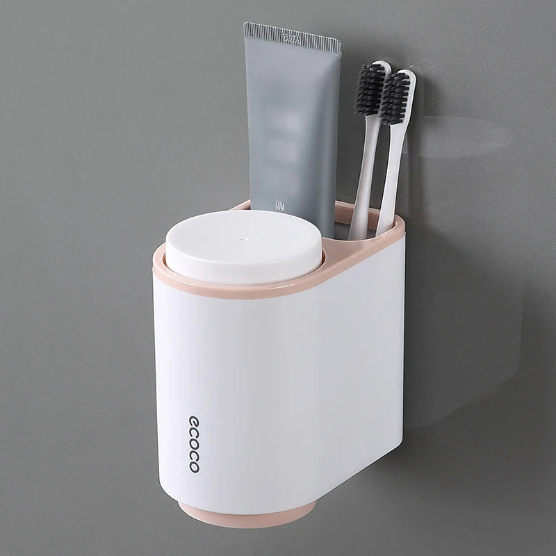 Wall-Mounted Toothbrush Holder with Shaver Case