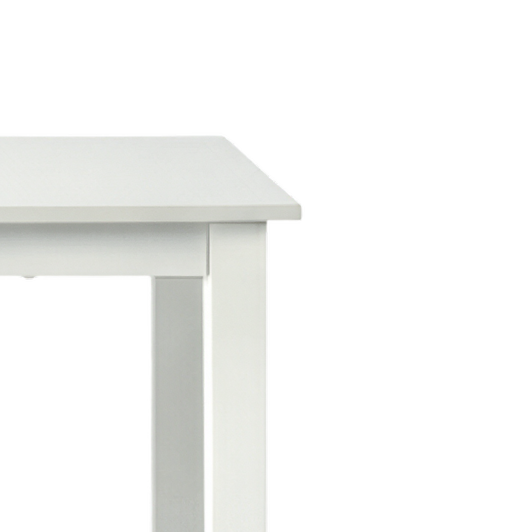 Desktop corner meeting the steel leg frame (close-up detail)