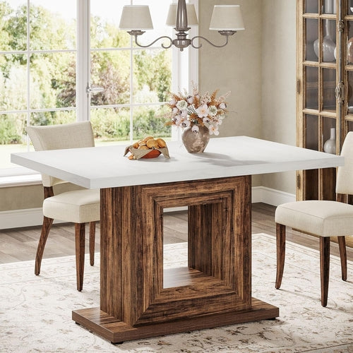 47 Inch Pedestal Dining Table for Small Kitchens and Nooks