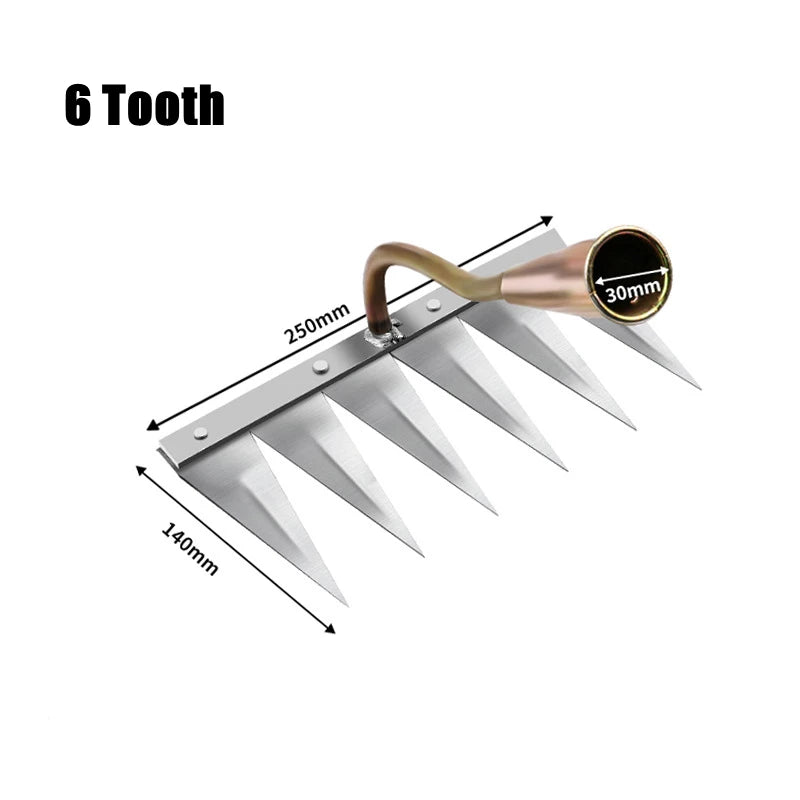 High-Quality Iron Gardening Hoe with 4-7 Teeth