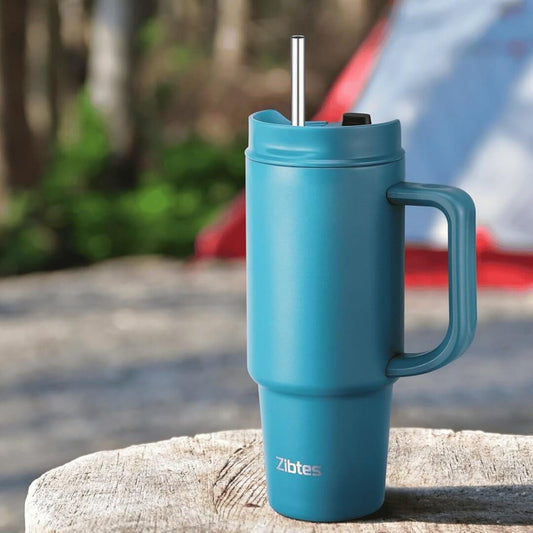 Insulated Tumbler with Handle and Straw Lid