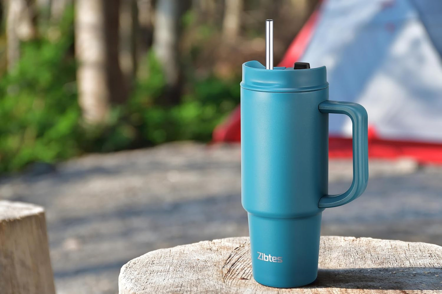 Insulated Tumbler with Handle and Straw Lid