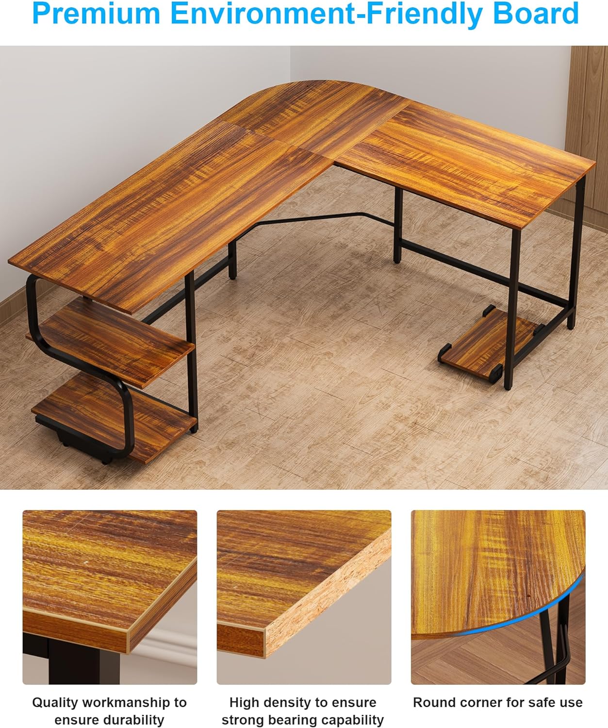 Reversible L Shaped Desk with Storage