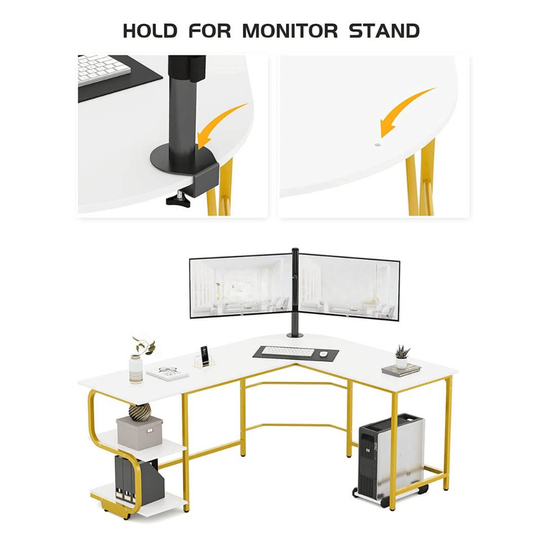 Reversible L Shaped Desk with Storage