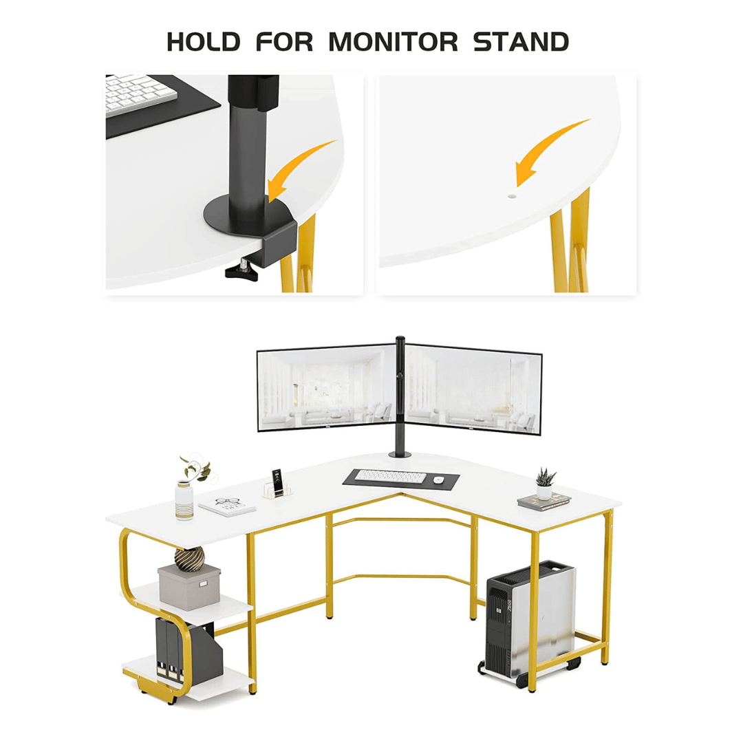 Reversible L Shaped Desk with Storage