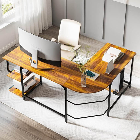 Reversible L Shaped Desk with Storage