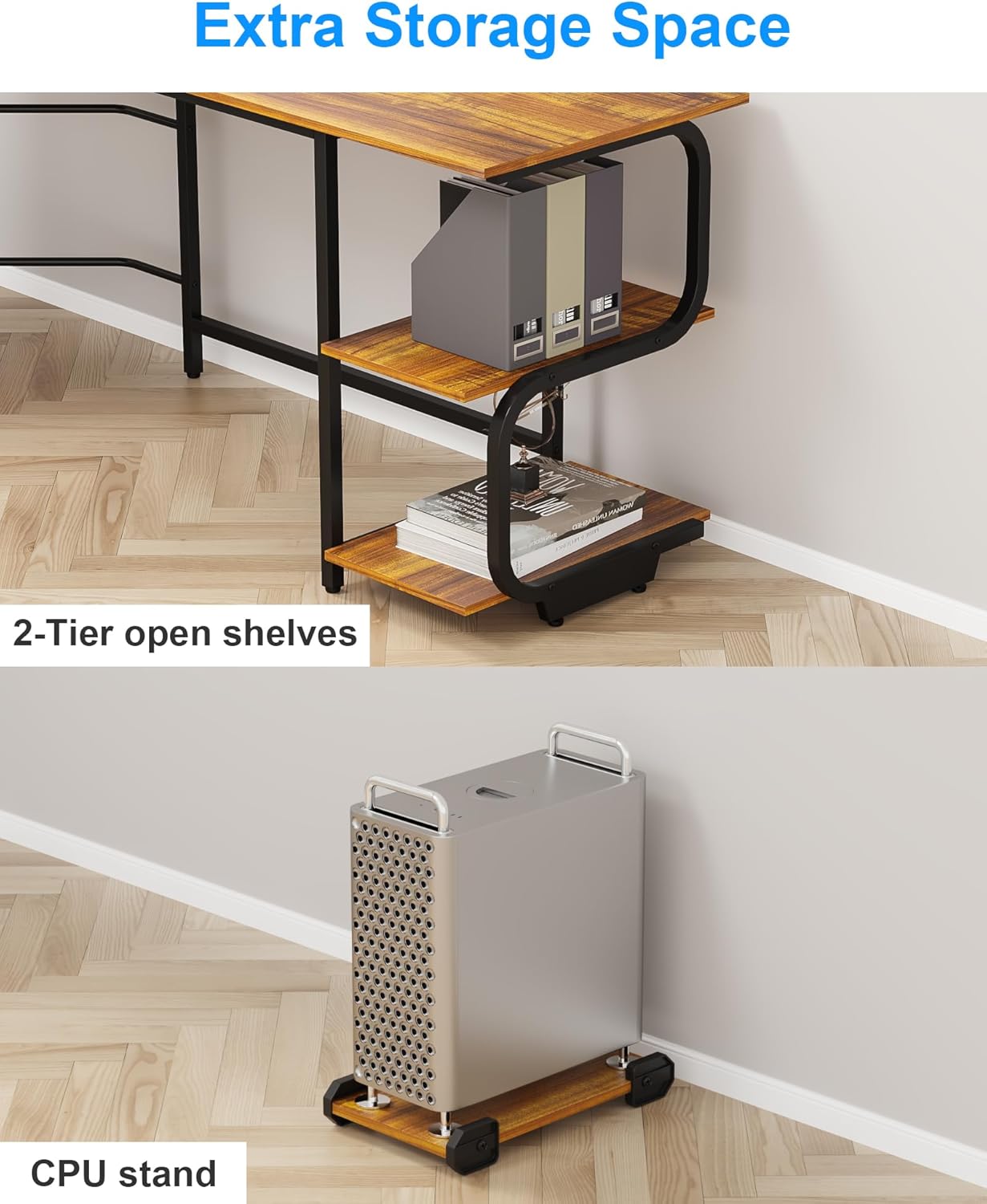 Reversible L Shaped Desk with Storage