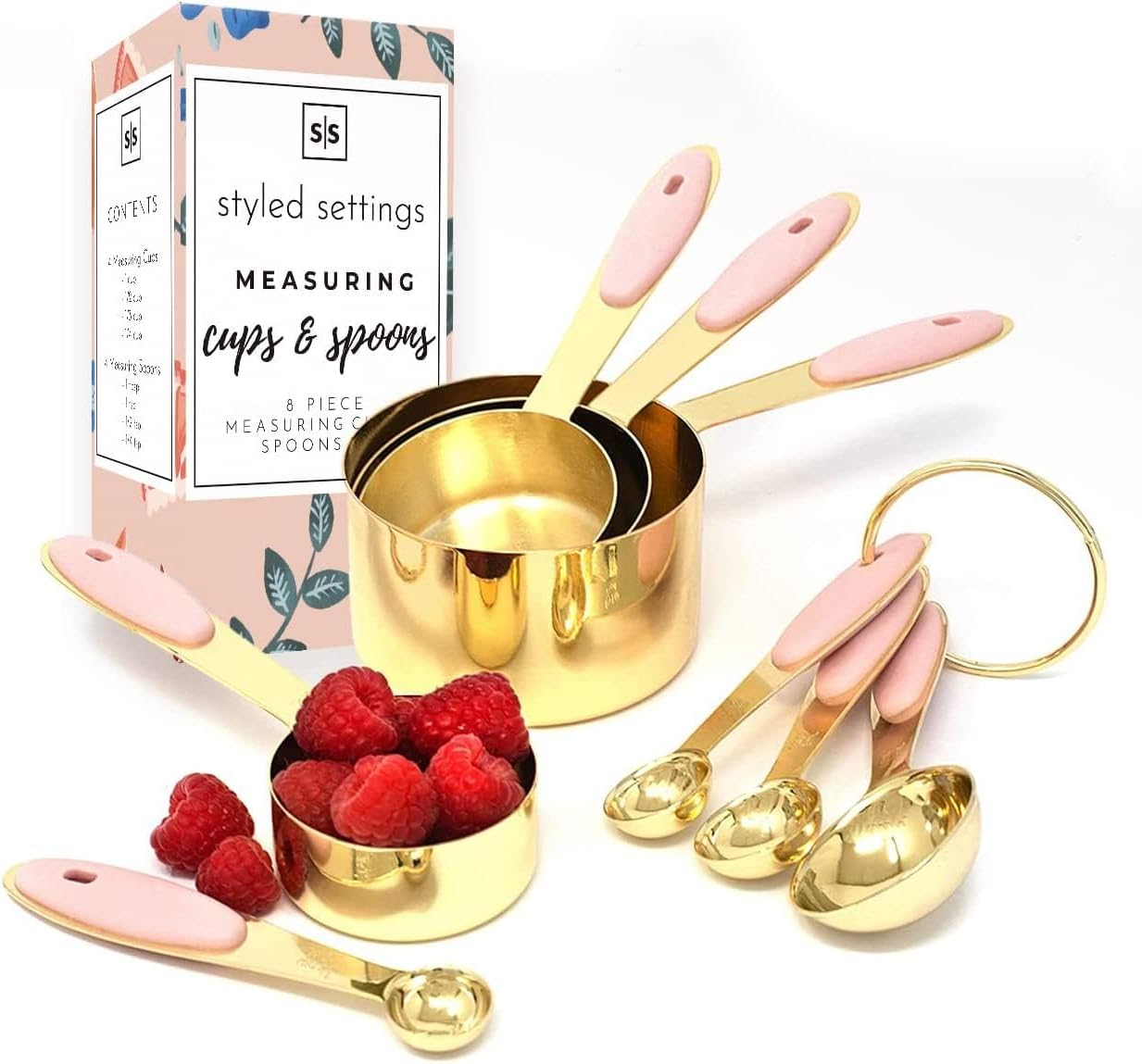 Copper-Tone Measuring Cups and Spoons Set (8-Piece)