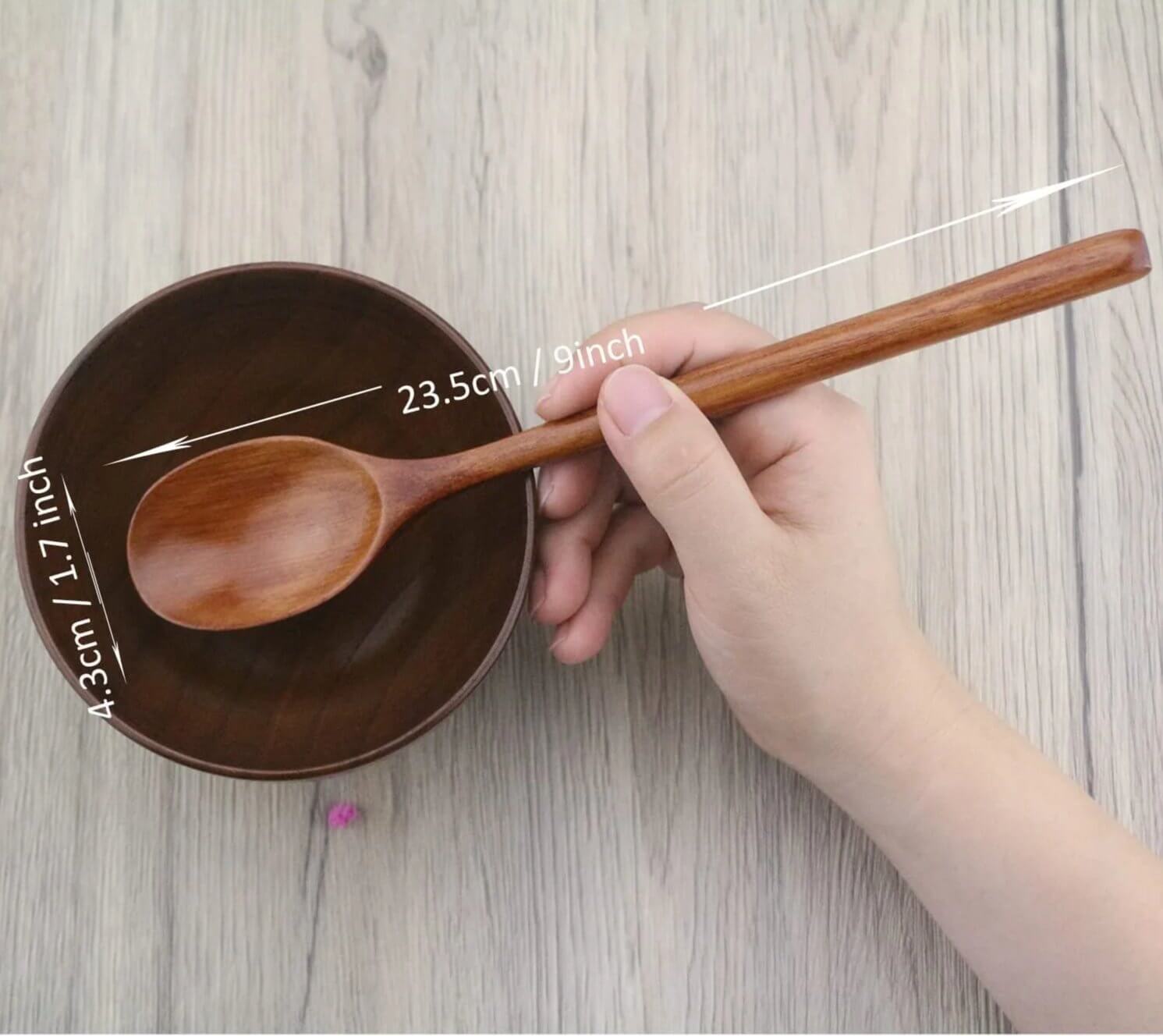 6 - Piece Wooden Soup Spoons with Long Handles