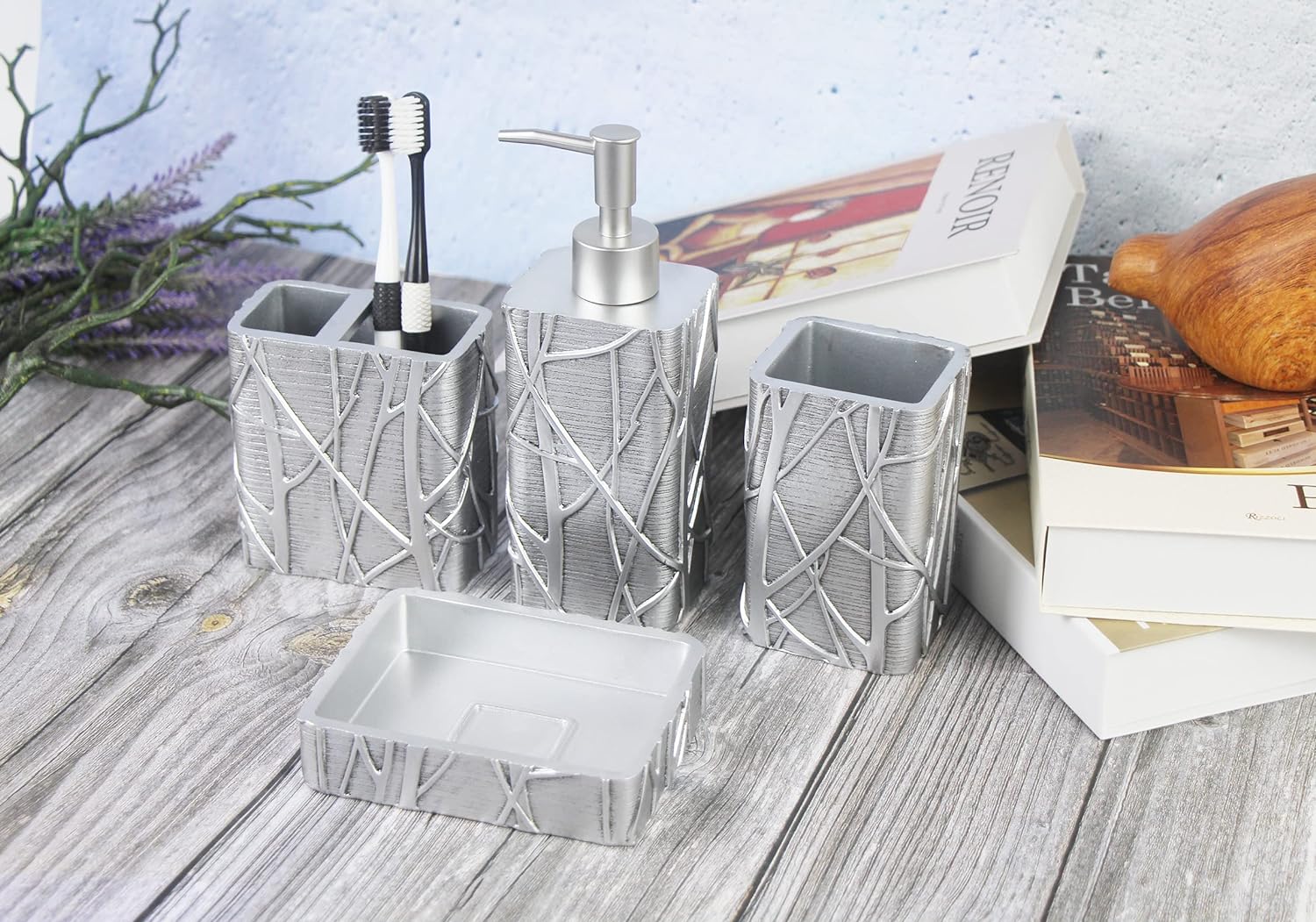 Farmhouse Bathroom Accessories Set (4-Piece)