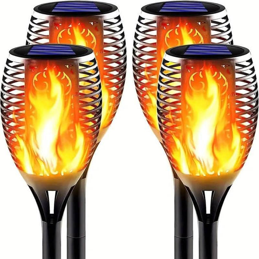 4 - Pack Solar Torch Lights with Flickering Flame Effect