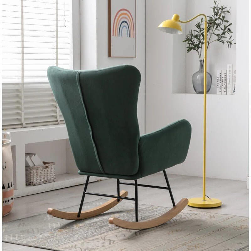 Modern Nursery Rocking Chair with Upholstered Arms