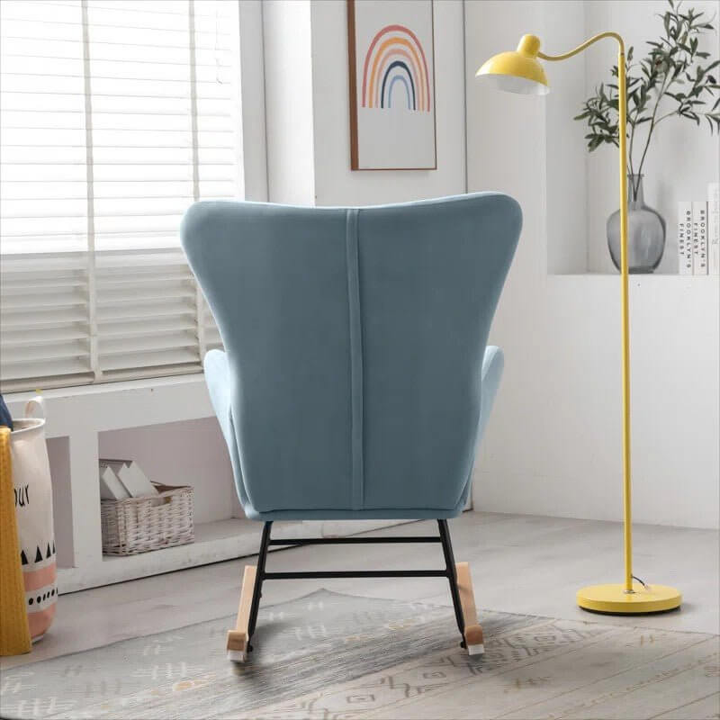 Modern Nursery Rocking Chair with Upholstered Arms