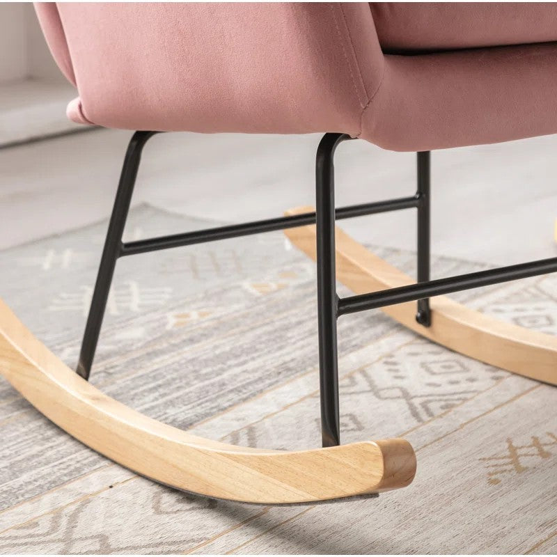 Modern Nursery Rocking Chair with Upholstered Arms