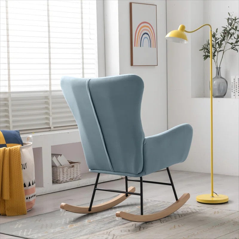 Modern Nursery Rocking Chair with Upholstered Arms