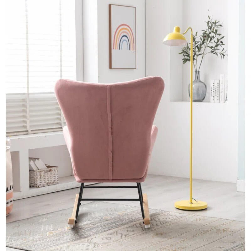 Modern Nursery Rocking Chair with Upholstered Arms