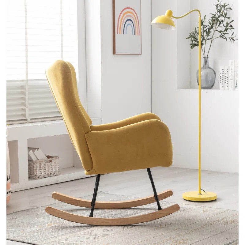 Modern Nursery Rocking Chair with Upholstered Arms