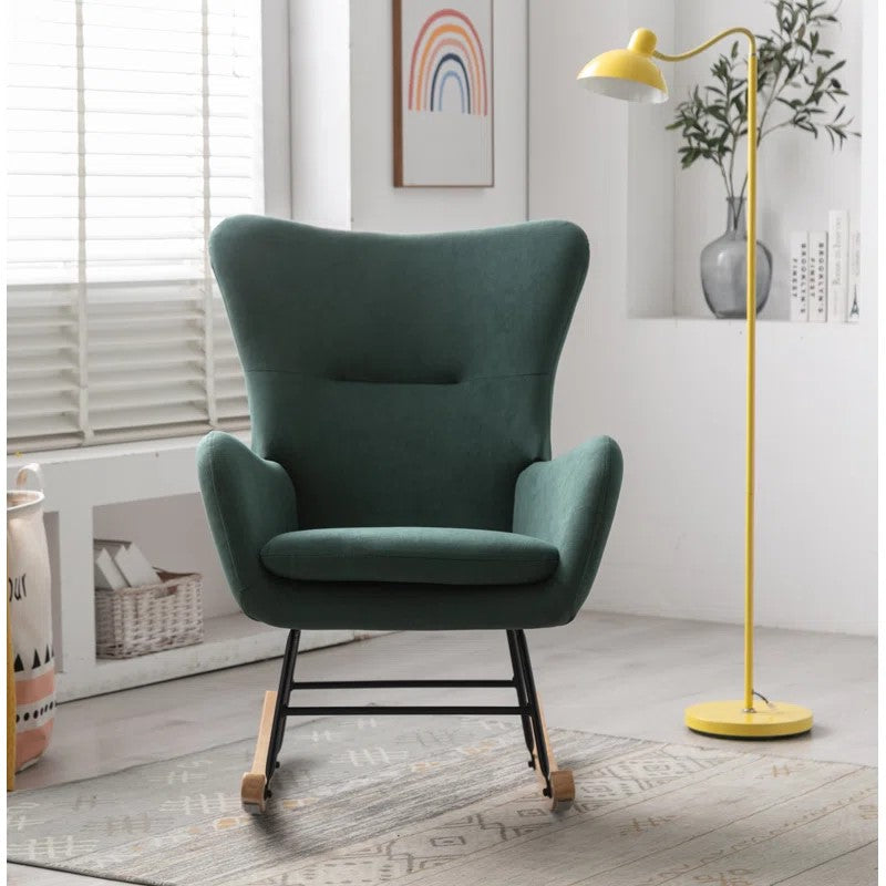 Modern Nursery Rocking Chair with Upholstered Arms