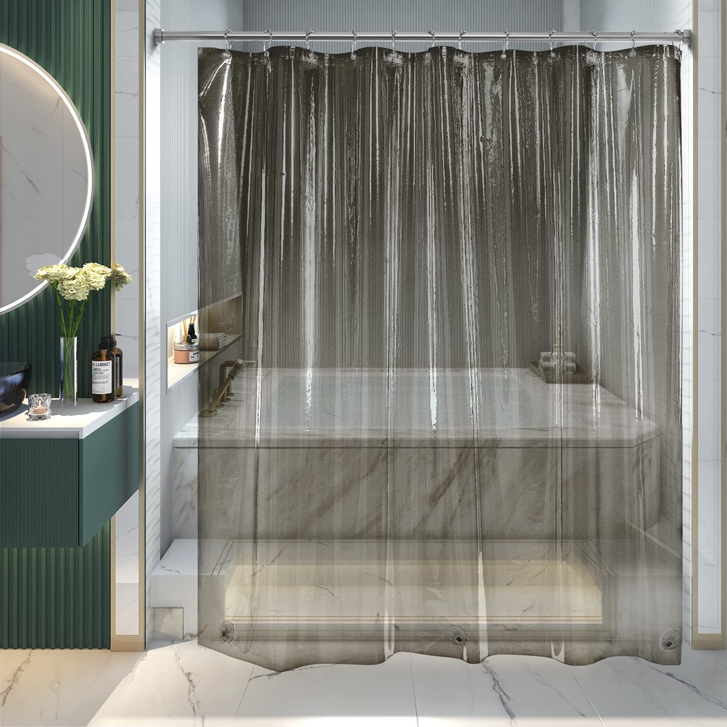 Clear Waterproof Shower Curtain Liner with Magnets