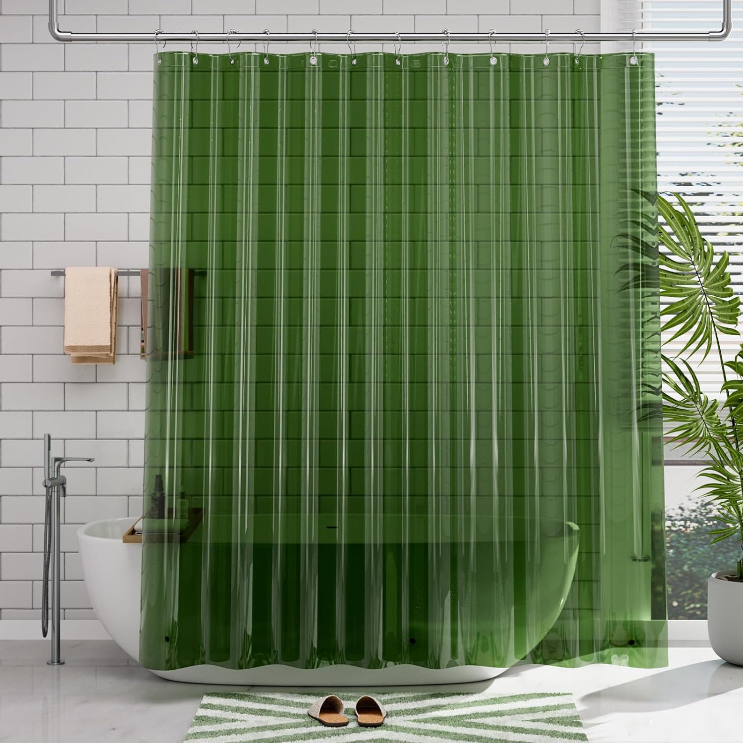 Clear Waterproof Shower Curtain Liner with Magnets