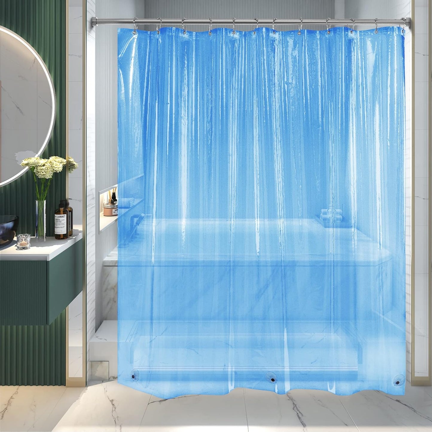 Clear Waterproof Shower Curtain Liner with Magnets