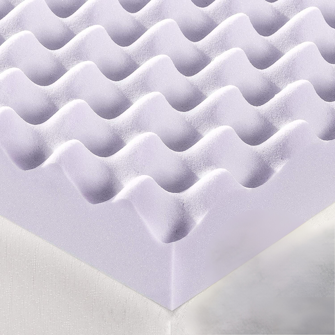 Lavender-Infused Egg Crate Memory Foam Mattress Topper (Full)