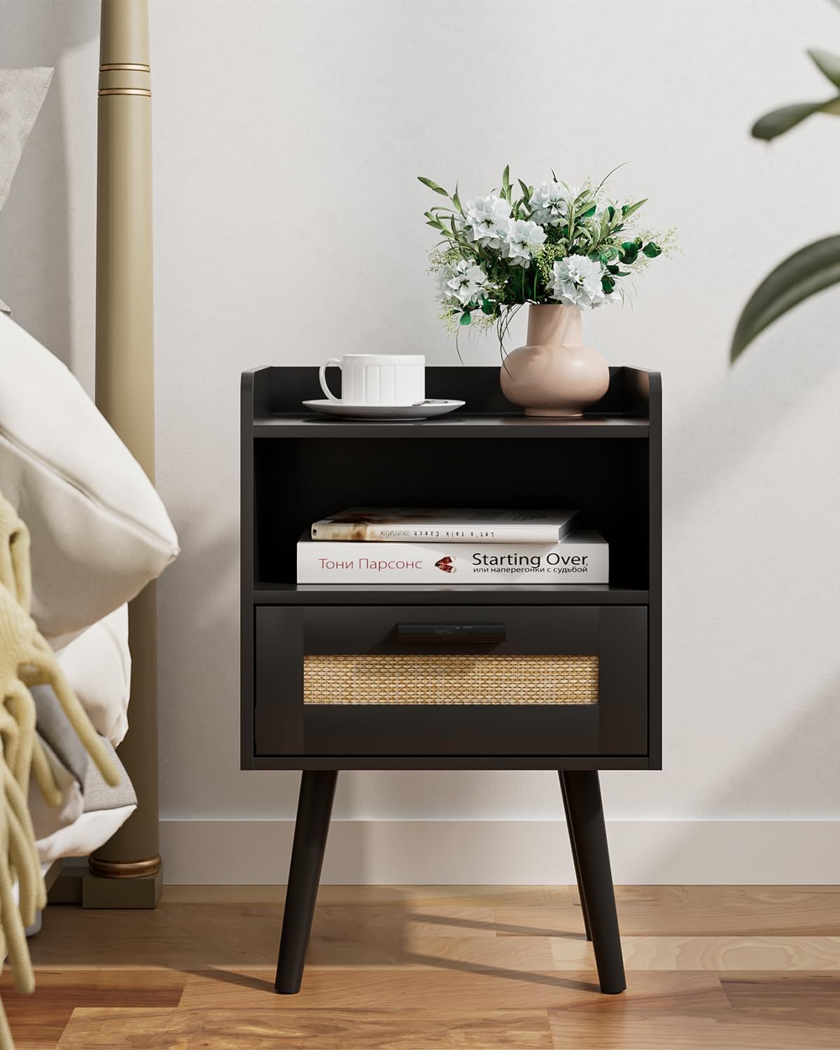 SUPERJARE Nightstands Set of 2 with Charging Station