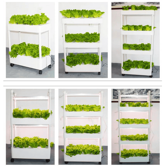 42-Hole Hydroponic Tower with Grow Lights