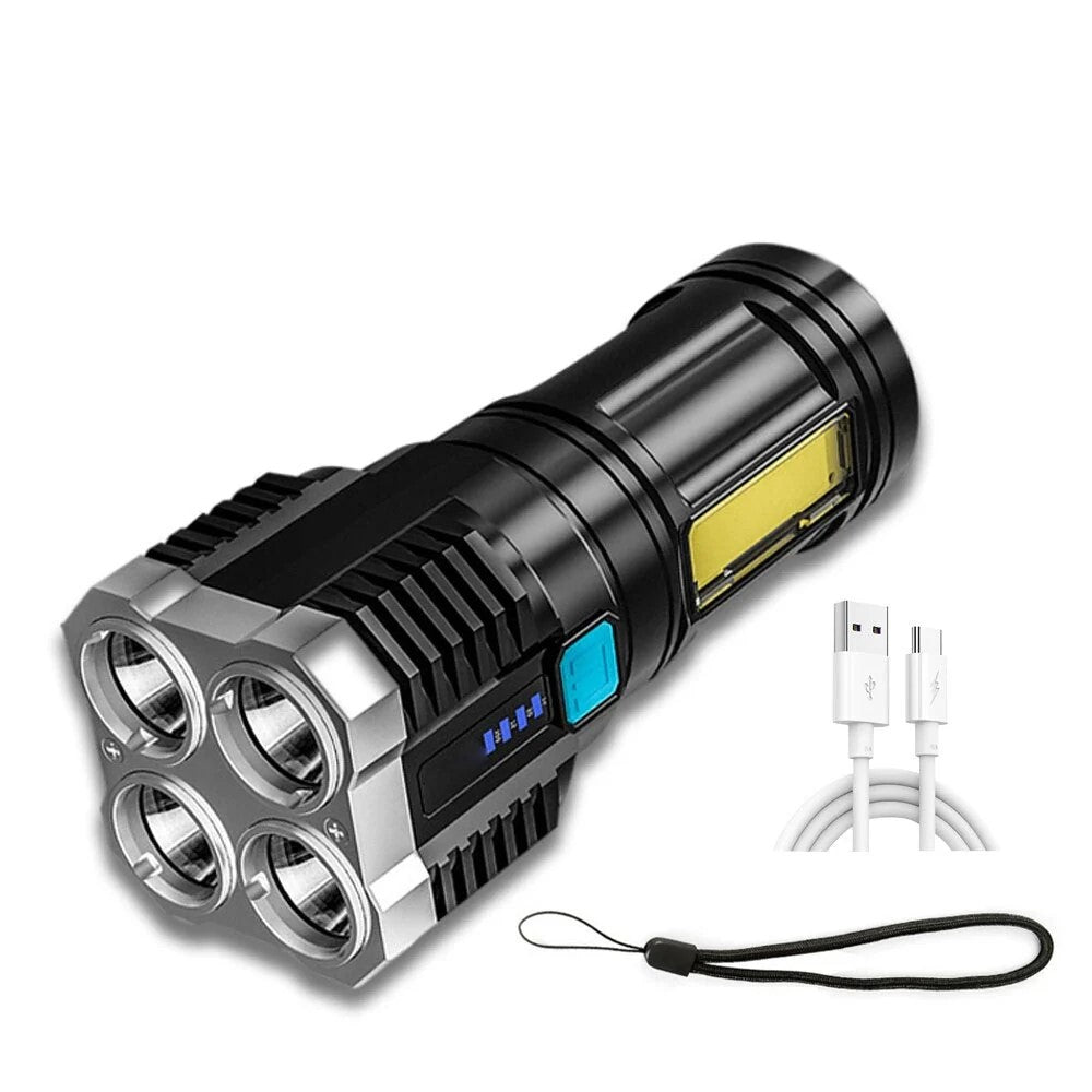 Waterproof Rechargeable Flashlight with COB Light