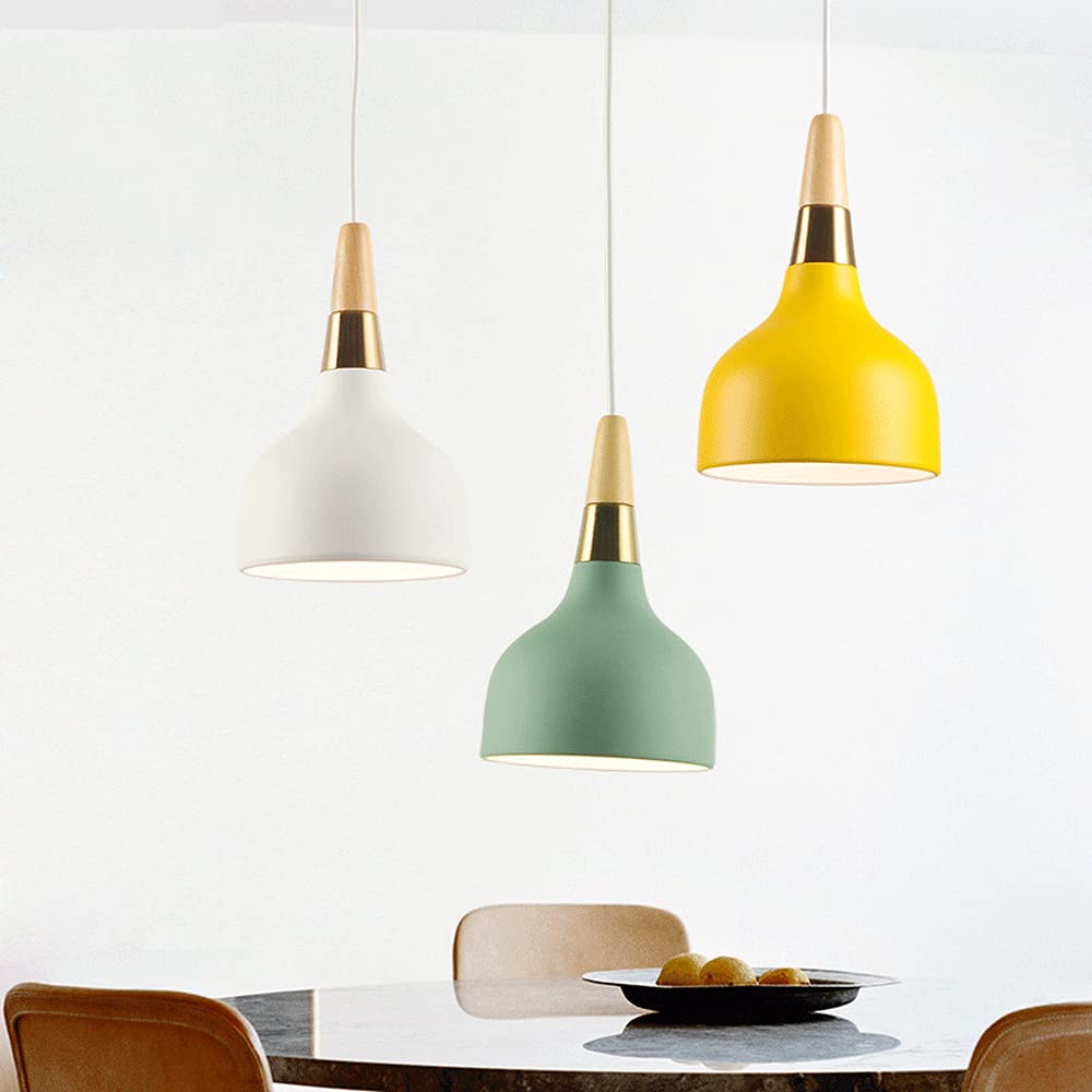 Wooden Macaron Pendant Light with LED