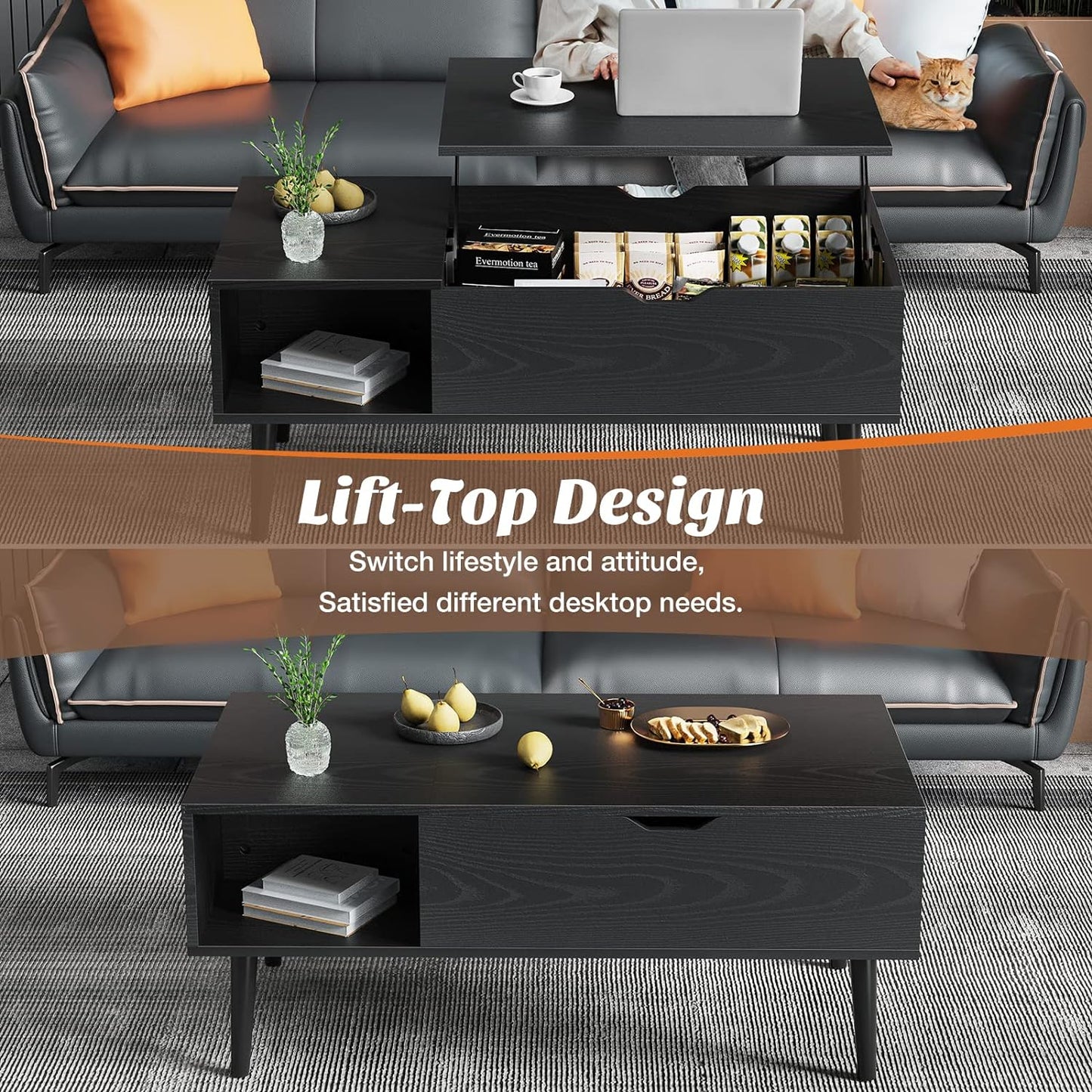 Lift-Top Coffee Table with Storage