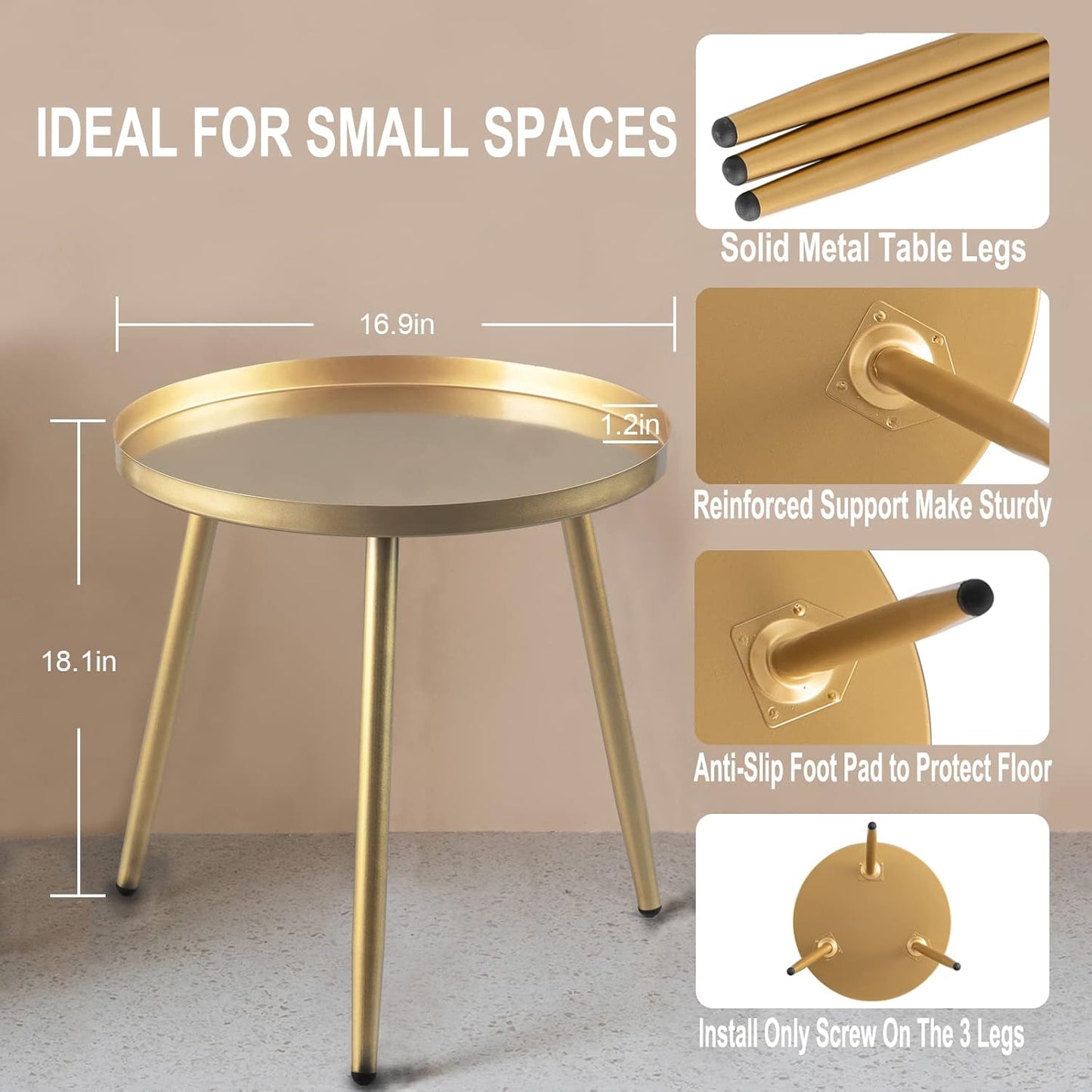 Waterproof Metal Side Table 