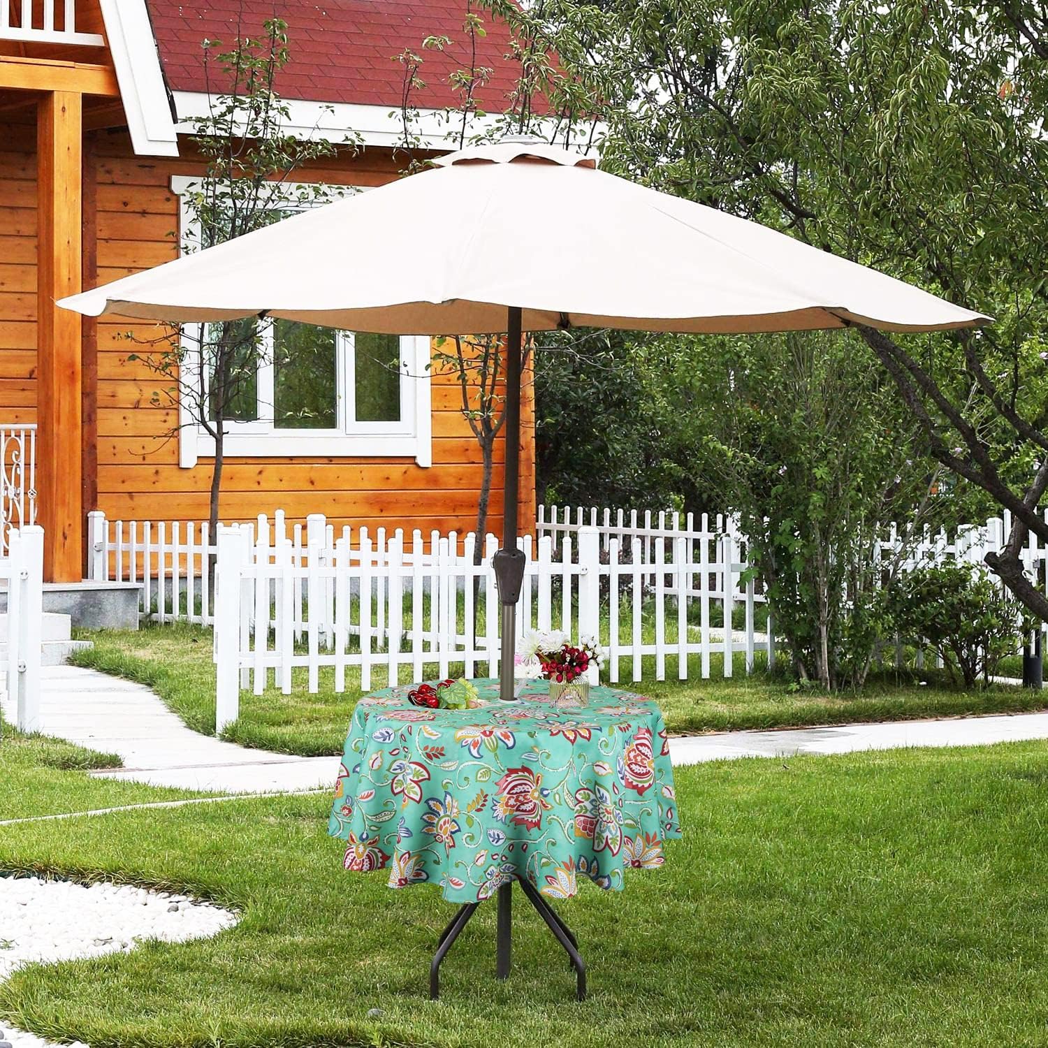 Waterproof Zippered Tablecloth with Umbrella Hole