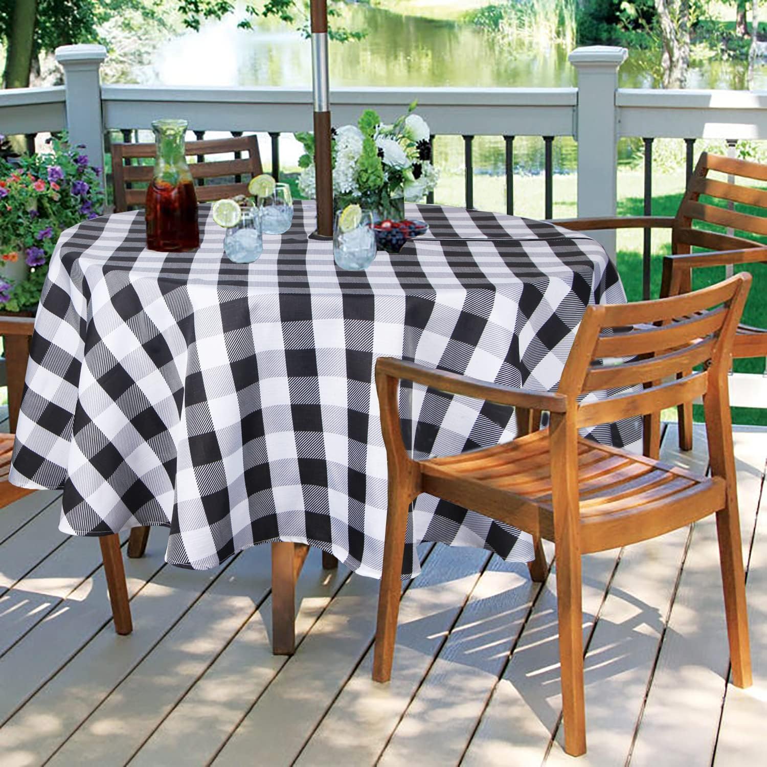 Waterproof Zippered Tablecloth with Umbrella Hole