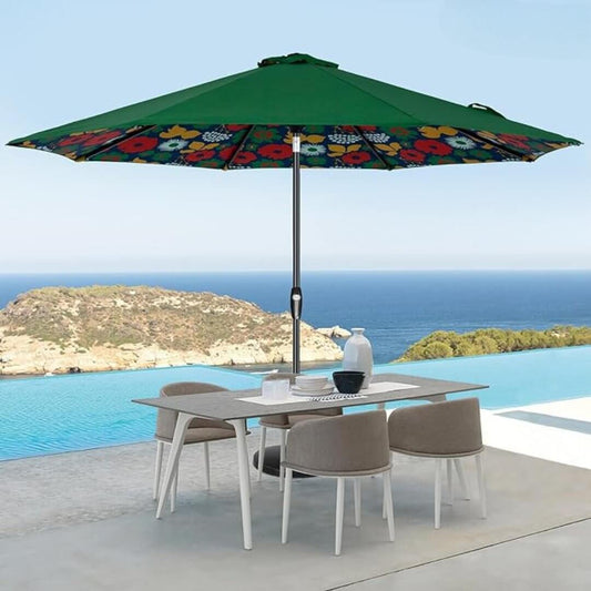 Auto - Tilt Patio Umbrella with Crank and Fade - Resistant Canopy