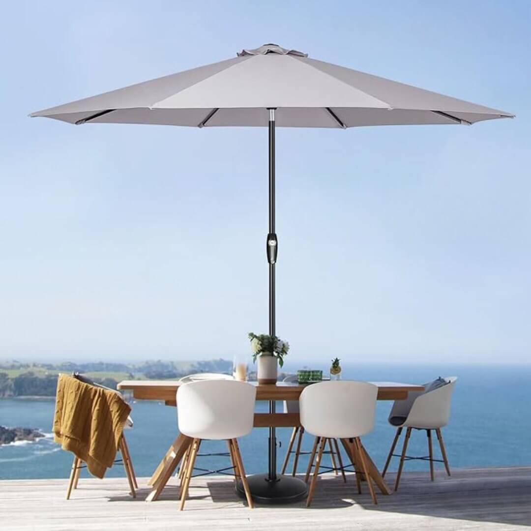 Auto - Tilt Patio Umbrella with Crank and Fade - Resistant Canopy