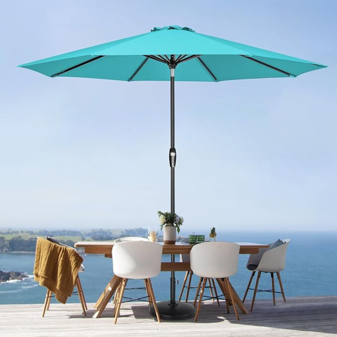 Auto-Tilt Patio Umbrella with Crank and Fade-Resistant Canopy