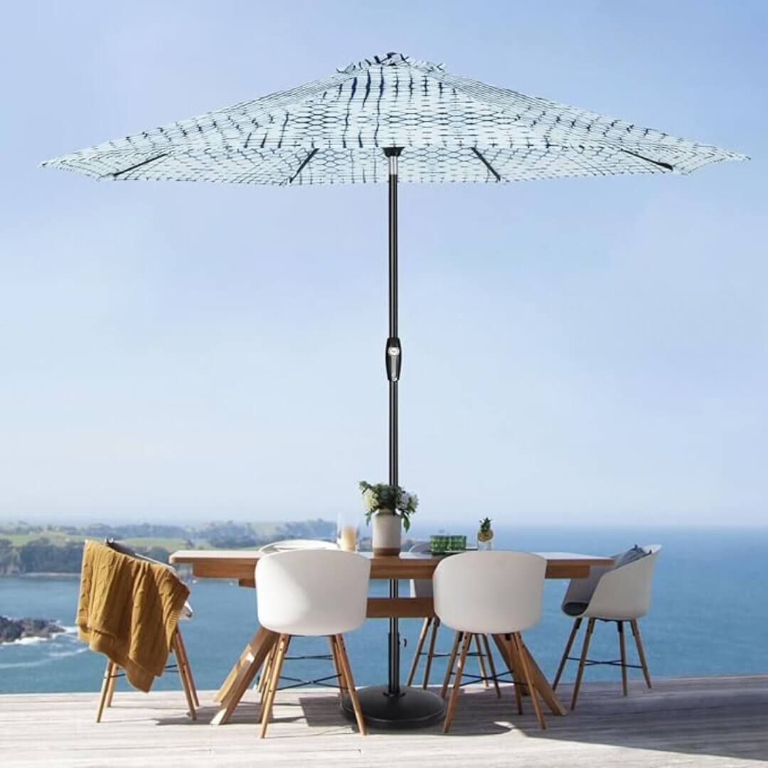 Auto - Tilt Patio Umbrella with Crank and Fade - Resistant Canopy