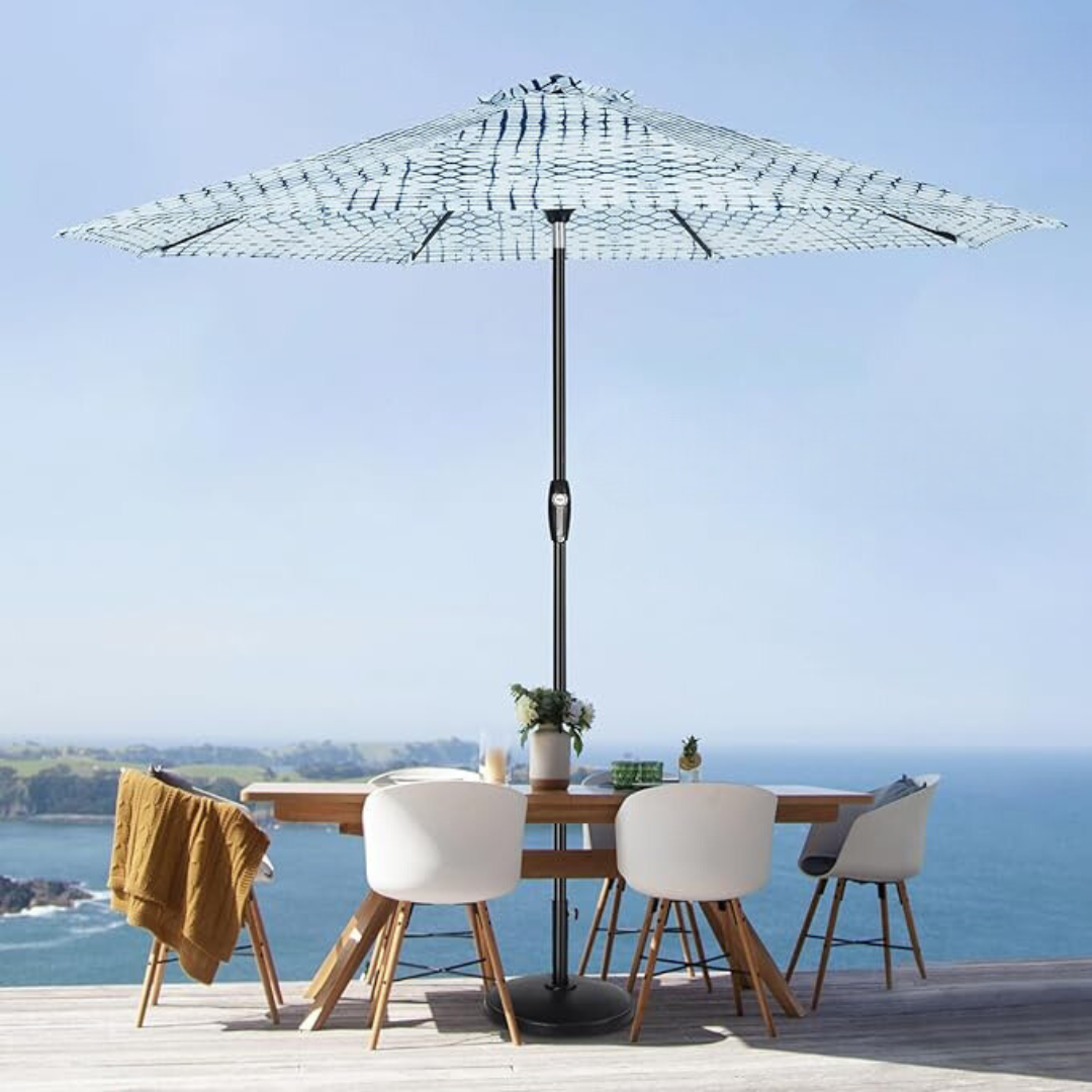 Auto-Tilt Patio Umbrella with Crank and Fade-Resistant Canopy