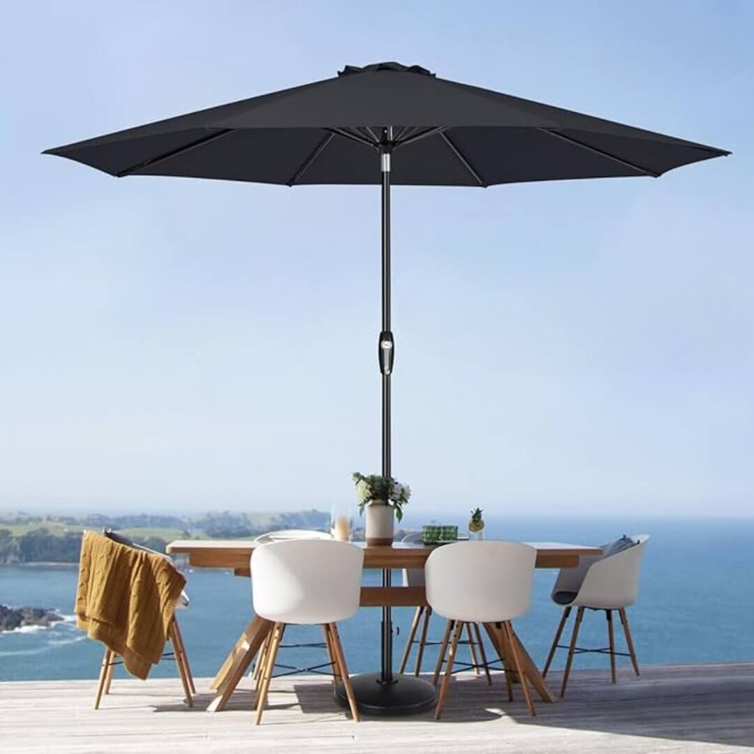 Auto - Tilt Patio Umbrella with Crank and Fade - Resistant Canopy