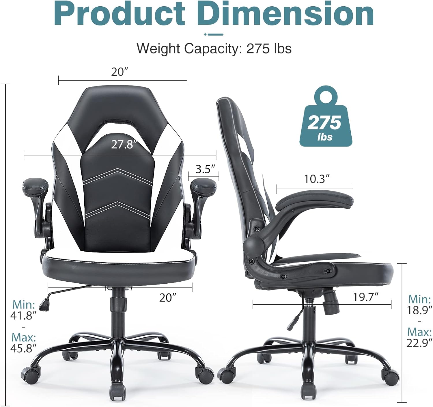 Swivel Desk Chair with Flip-Up Armrests