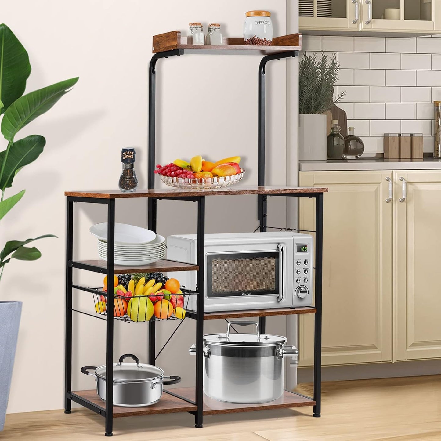 Multi-Functional Kitchen Rack with Microwave Stand